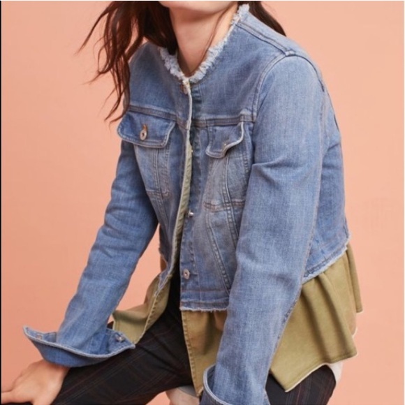 Anthropologie Jackets & Blazers - Anthropologie Pilcro Denim Peplum Jacket